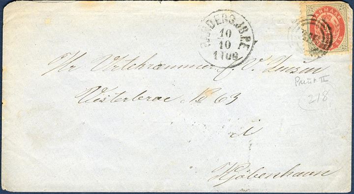 Envelope from the Skilling period with advertising printed on the reverse. Excellent for a thematic watch collector, stamp though defect. 