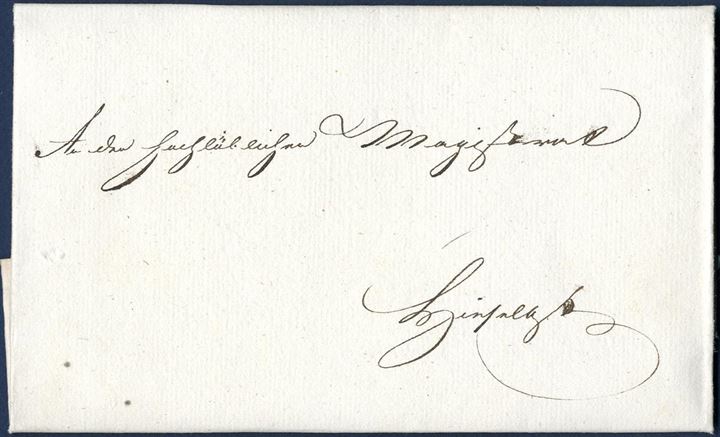 Entire local letter in Husum from the “Kaiserlich Russischen Kommandos” in Husum dated 26 December 1813. 