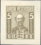 King Christian IX, imperforate colour essay, greyish brown. Considered to be the work of Alfred Jacobsen.