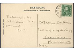Transition period 1917. Two postcards from the same sender and to the same addressee, sent with a DWI stamp the last day 31 March and with US stamp the 2 April 1917, very interesting and historical post cards.