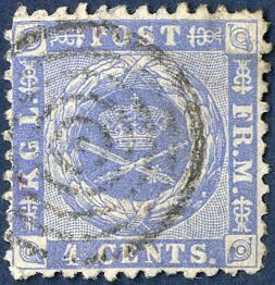 4 cents 1873, used. With INVERTED watermark.