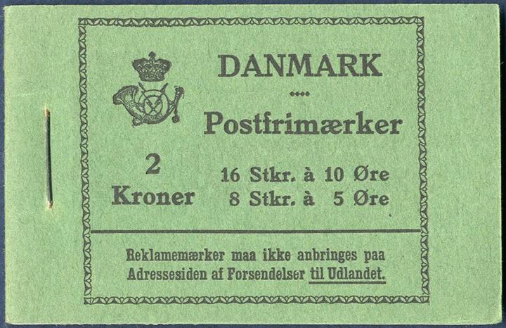2 Kr. 1394 booklet with 5 øre green and 10 øre yellow, Cover A, excellent preserved.