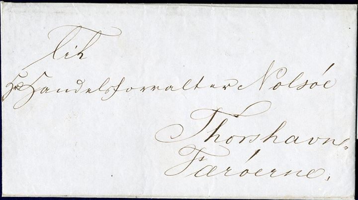 Official letter sent from the Administration of Greenland and The Faroes in Copenhagen to Thorshavn 20. January 1849, without any markings at all. Quite unusual actually, with full contents inside.