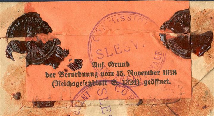 Slesvig Plebiscit Money letter sent from Sonderborg to København March 5th, 1920. Value Mk. 3,500 franked with all the three top values 2, 5 and 10 Mk and 40 pf. With CIS censor ship. The 10 mk. stamp is extremely on commercial letters.