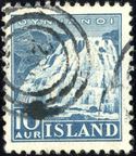 10 aur blue Dynjardi issue with numeral 236 Reykjavik, thin.