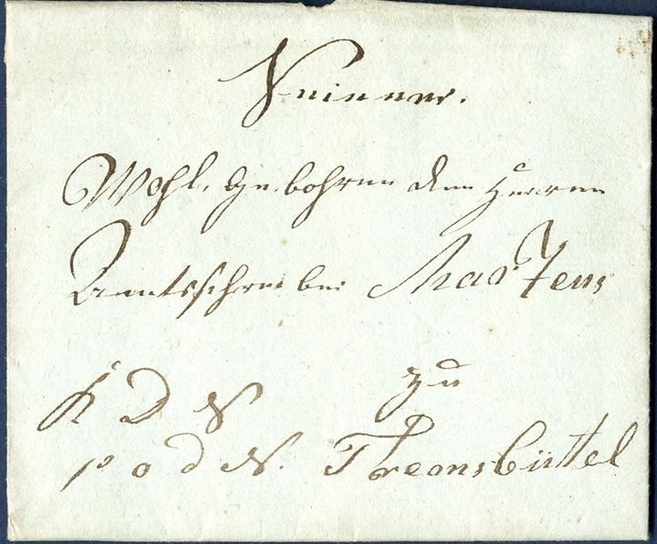 Napoleonic War. Royal Service Letter “K.D.S.” sent from Trittau 3 November 1808 to Tremsbüttel, noted “K.D.S. p o d s” and the “p o d s” it not yet known what it means. 