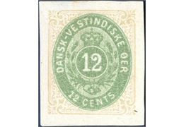12 cents bicoloured INVERTED frame. Imperforate proof without watermark and gum. Small thin, rare.