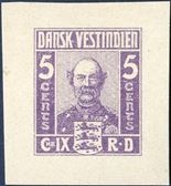 King Christian IX, imperforate colour essay, dark lilac with wide margins. Considered to be the work of Alfred Jacobsen.