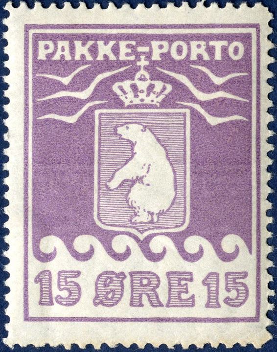 15 øre Parcel-Post II. printing 1923 on thick paper, mint never hinged (Kartonpapir)