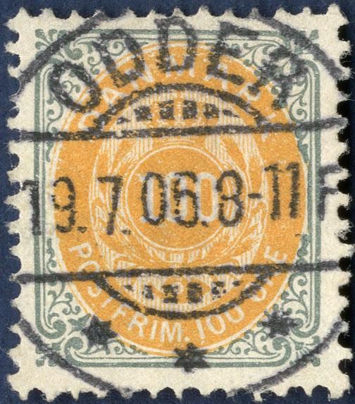 100 øre Bicolored, XI. printing 1905, SUPERB in all respects.